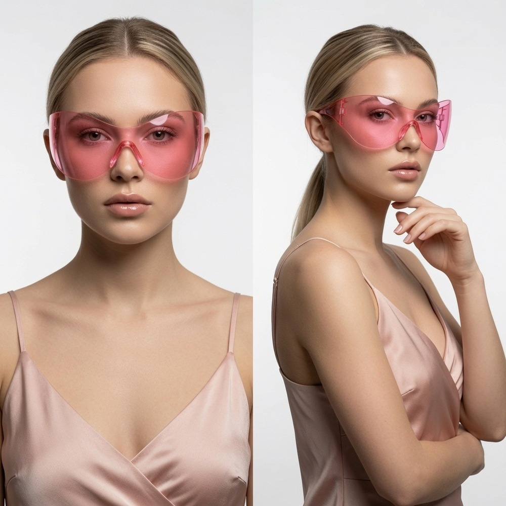 Pink Sunglasses Women Fashion Designer Pink Lens Fashion Designer Shades Trendy